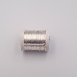 Silver Wire , Round Half Hard Wire , Wrapping Wire, Silver copper wire, Jewelery supplies, Jewelry wire 0.60mm  (Gauge 30) 16 -17 m