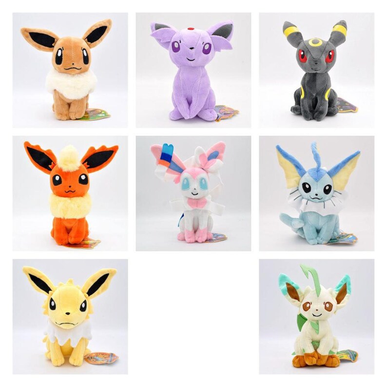 12 Inches Tall Big Size Pokemon Eevee Evolution Plush Toy Etsy