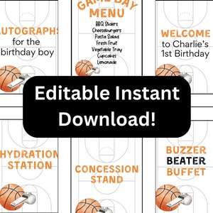 Basketball party printable for birthday party for boy sport theme party for girl birthday decoration food table basketball baby shower boy