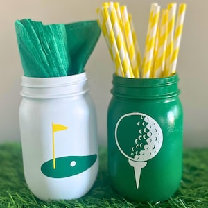 Golf theme party centerpiece for retirement party for golf lover 40th birthday party decor hole in one 1st birthday decor golf partee table