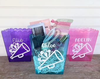 Personalized cheer survival kit for cheer team gift competition cheer goody bag for girl custom name cheerleader bag for cheer mom gift
