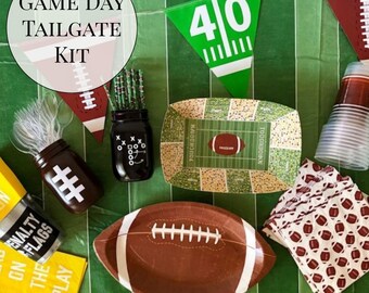 Tailgate supply kit for football party game day decor for college football tailgate idea booster club dinner playoff championship party pack