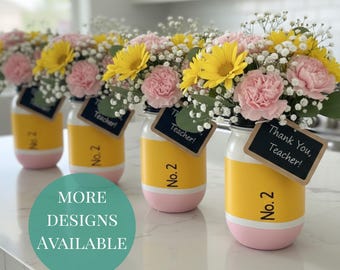 Teacher appreciation week gift for teacher school mason jar set for end of school party last day of school supplies for classroom decor