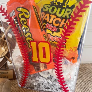 Softball gift basket idea for softball team gift treat bag for softball senior gift team banquet end of season party present for girl sport Bild 3