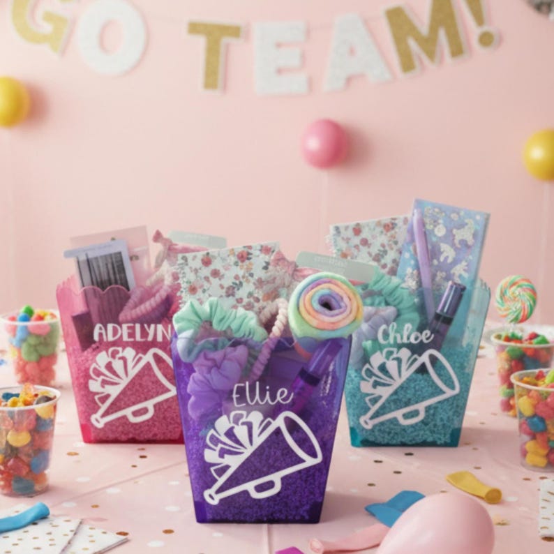 Personalized cheer gift survival kit for cheer team gift bulk competition cheer goody bag girl custom name cheerleader gift basket idea image 7