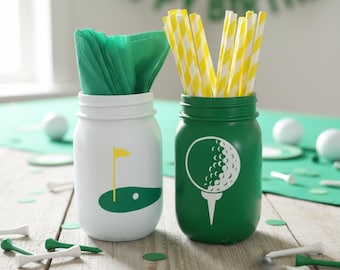 Golf theme party centerpiece for retirement party for golf lover 40th birthday party decor hole in one 1st birthday decor golf partee table