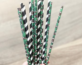 Football birthday party paper straw game day tailgate supplies sport banquet drink ware touchdown celebration football party accessories