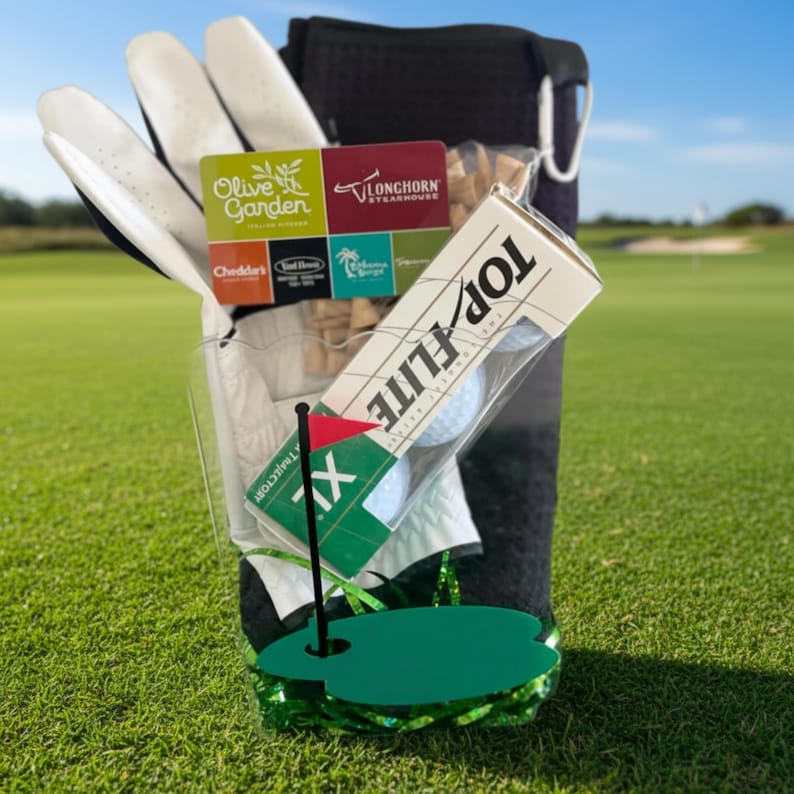 Golf team gift basket for golfer senior gift personalized golf gift for golf banquet coach gift card holder Father’s Day golf present image 2