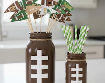Football centerpiece for banquet football decoration for home football mason jar team award banquet idea football birthday party table decor