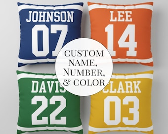 Personalized pillow with number custom sport pillow personalized name gift idea for teen boy gift for teen girl senior night idea present