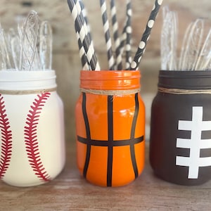 Sports baby shower decor for boy mason jar centerpiece vase sport themed baby shower supplies baby gift for him