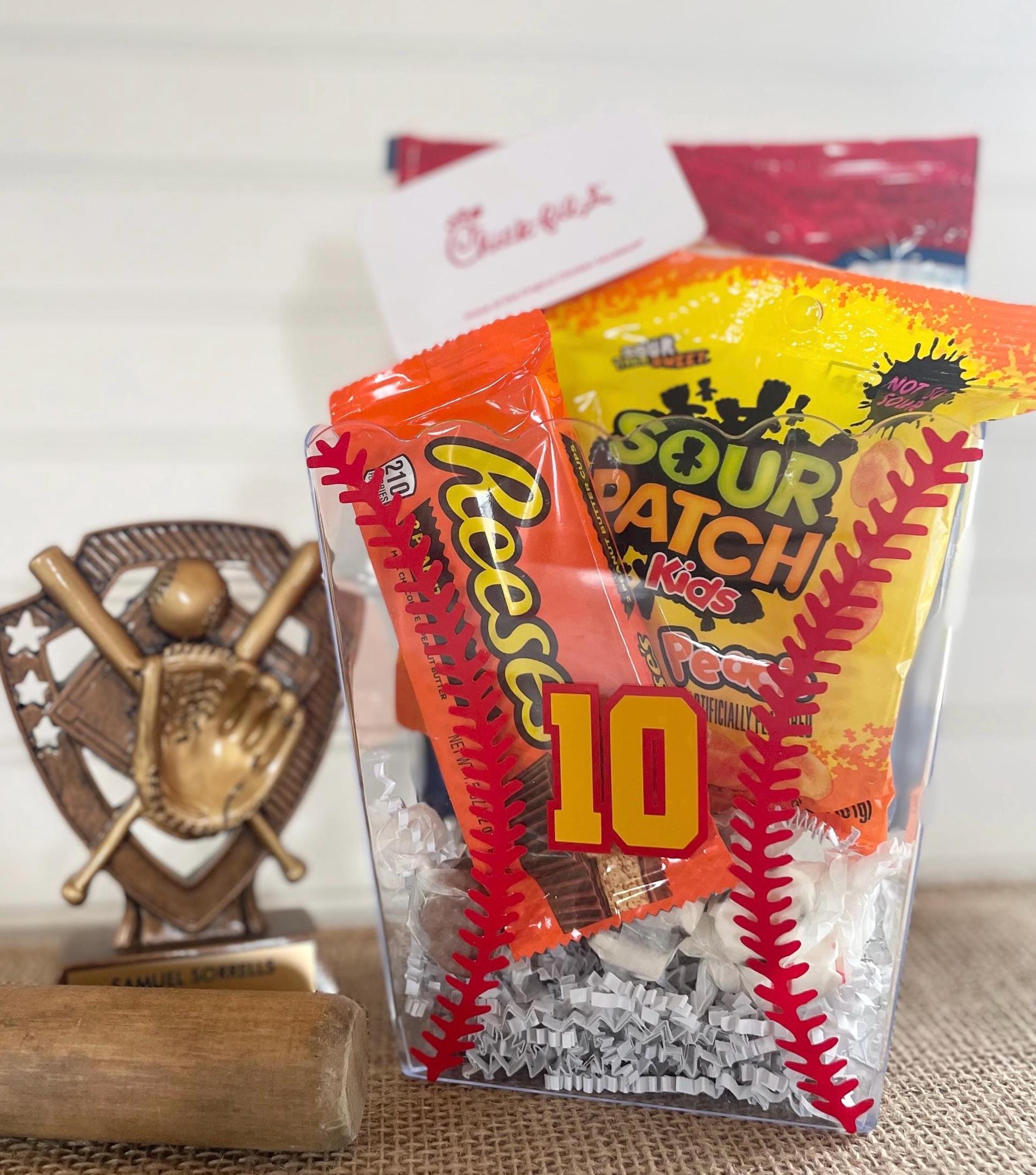 Softball gift basket idea for softball team gift treat bag for softball senior gift team banquet end of season party present for girl sport