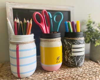 Back to school teacher appreciation gift idea for teacher classroom decor for school supplies first day of school teacher mason jar gift
