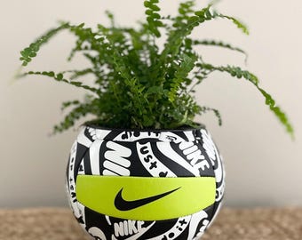 Volleyball room decoration volleyball planter for boy room volleyball gift for coach home decor planter gift for sport lover