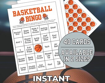 Basketball bingo game madness game party kid game for tournament idea for basketball printable party game download basketball activity