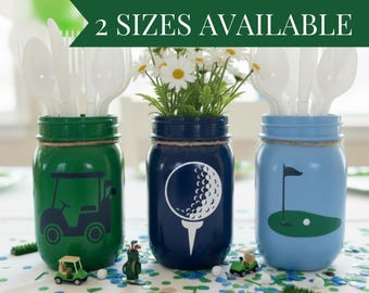 Golf centerpiece table decor for golf party hole in one birthday golf graduation party idea golf theme retirement partee 1st birthday