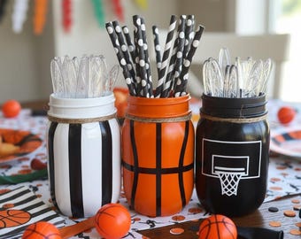 Basketbalfeestje houder voor groentje van het jaar eten tafel basketbal verjaardagsfeestje basketbal thema toernooi bball pensioen
