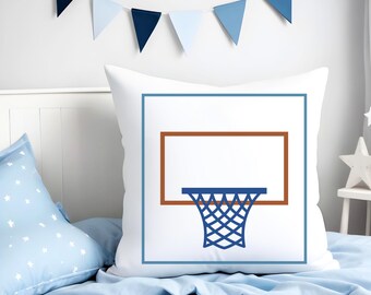 Kid bedroom basketball throw pillow cover for basketball theme room decor basketball bedding teen bedroom idea for basketball theme nursery
