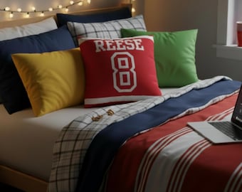 Custom jersey pillow cover for bed party college announcement senior idea personalized number pillow cover for sport number teen bedroom