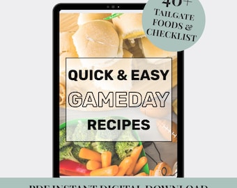 Gameday recipe for football game day tailgate party finger food cookbook instant digital download appetizer recipe idea football party idea
