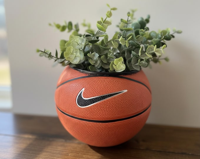 Basketball planter decor for boy bedroom for girl bedroom basketball gift for coach home decor planter mini basketball gift for sport lover