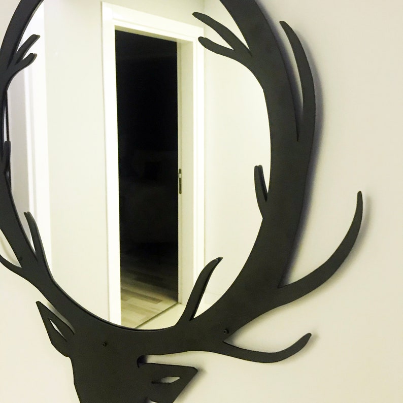 DEER Mirror Wall Decor Metal Decor Wall Art Wall Decor Etsy