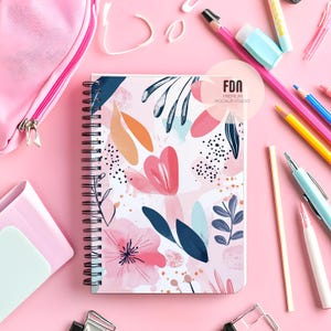 Minimalistyczny Spiral Notebook Mockup, PSD Smart Object, Pregnancy Journal Mockup, Book Cover Mockup, A5 Notebook Mock-Up, Diary Cover Mockup