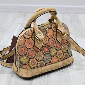 Sac à bandoulière en liège pour femme, sac à main artisanal fait à la main idée cadeau pour végan, petit sac en liège original
