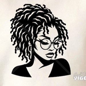 Locs and Glasses SVG, png, dxf, cut file