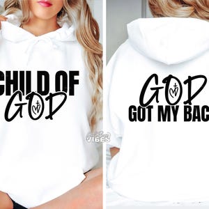 Kind Gottes SVG PNF, Vorderseite Rückseite svg, Ärmel svg, Gott hat meinen Rücken svg, christliche Stricknadel, Schrift, Glaube png , religiöse Zeichen, Gott png, dxf Datei