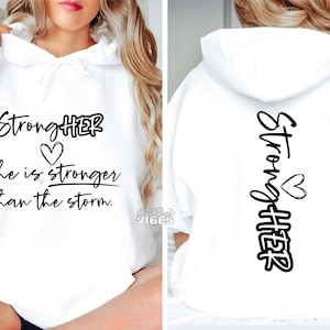 StrongHER SVG, Svg frontal y posterior, Svg de mujeres fuertes, Empoderamiento de mujeres, Svg de afirmación positiva, png, dxf, archivo de corte