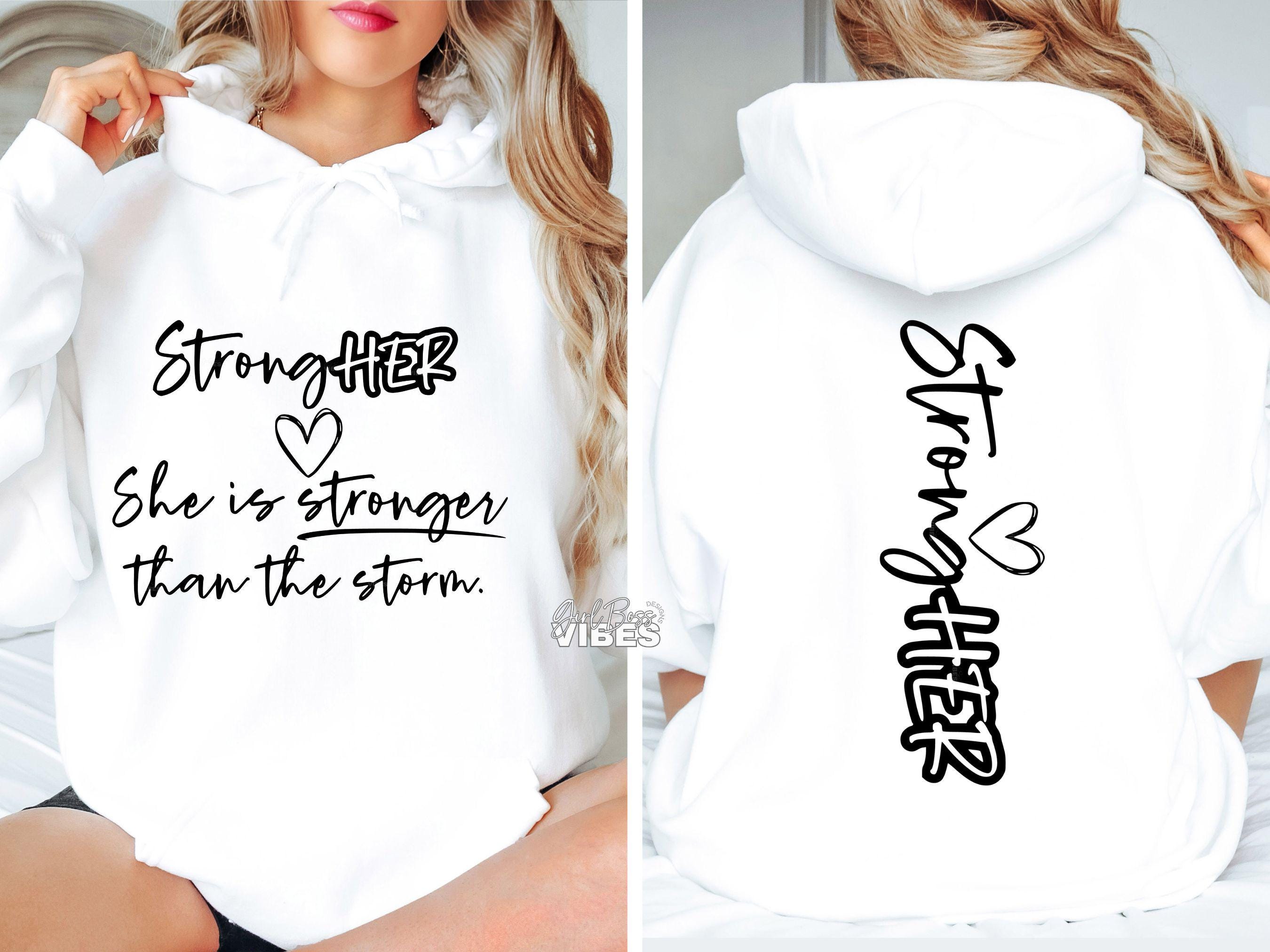 StrongHER SVG, Front Back svg, Strong Women svg, Women Empowerment, Positive Affirmation svg, png, dxf, cut file