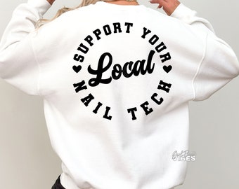 Nail Tech SVG: Support Local Nail Artist, Salon PNG DXF Cut File