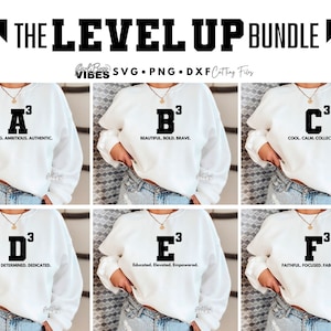 Level Up Inspirational SVG Bundle, Strong Women png, dxf, cut files