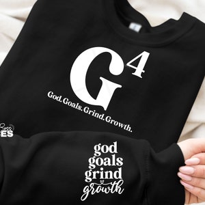 G4 SVG, Obiettivi di Dio che macinano la crescita in formato svg, Manica in formato svg, Piccola impresa, SVG cristiano, Scrittura, SVG religioso, png, dxf, file di taglio