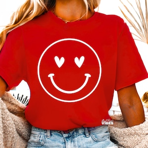 Heart Eyes Smile Face SVG PNG, Smile Faces svg, Valentine&#39;s Heart svg, Valentine png, Happy Face svg, Retro Smile Face svg, Smile svg