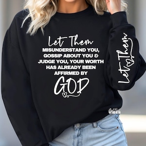 Let Them Front Sleeve PNG, empowerment van eigenwaarde svg png, Strong Women svg, png, dxf-bestand