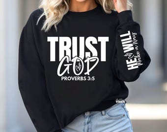 Trust God SVG: Christian Scripture Cut File (PNG, DXF)