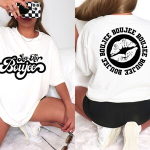 Low Key Boujee SVG, voorkant achterkant svg, zak svg, lippen svg, trendy svg, Sassy svg, sarcasme, png, dxf, bestand knippen