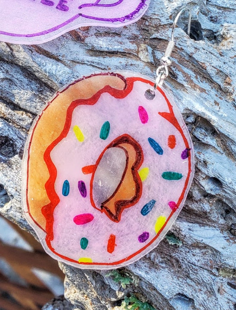 Coffee and Donut Earrings Coffee House Earrings Foodie Earrings