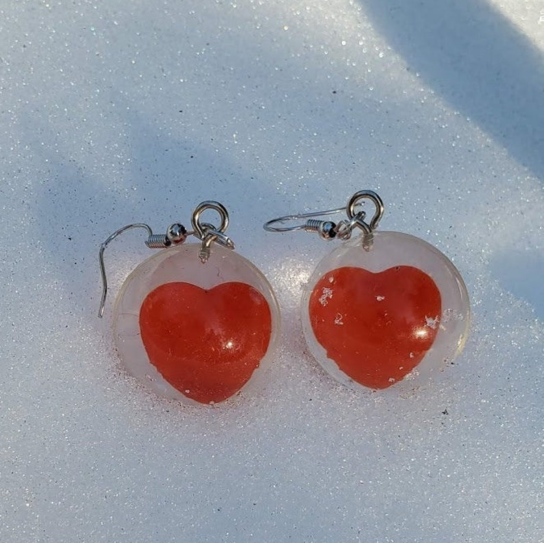 Gifts ready to ship Valentines Day Earrings Heart Bubble Earrings