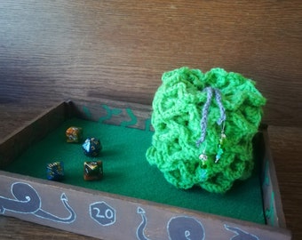 Small 4 Inch Dragon Scale Dice Bag / Multiple Colors / Drawstring Dice Bag / Dragon Egg / Crochet Bag / Tabletop Gaming