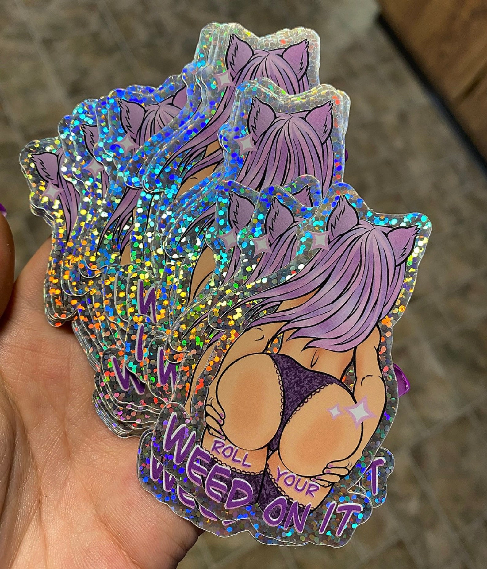 Holographic Glitter Stickers Etsy