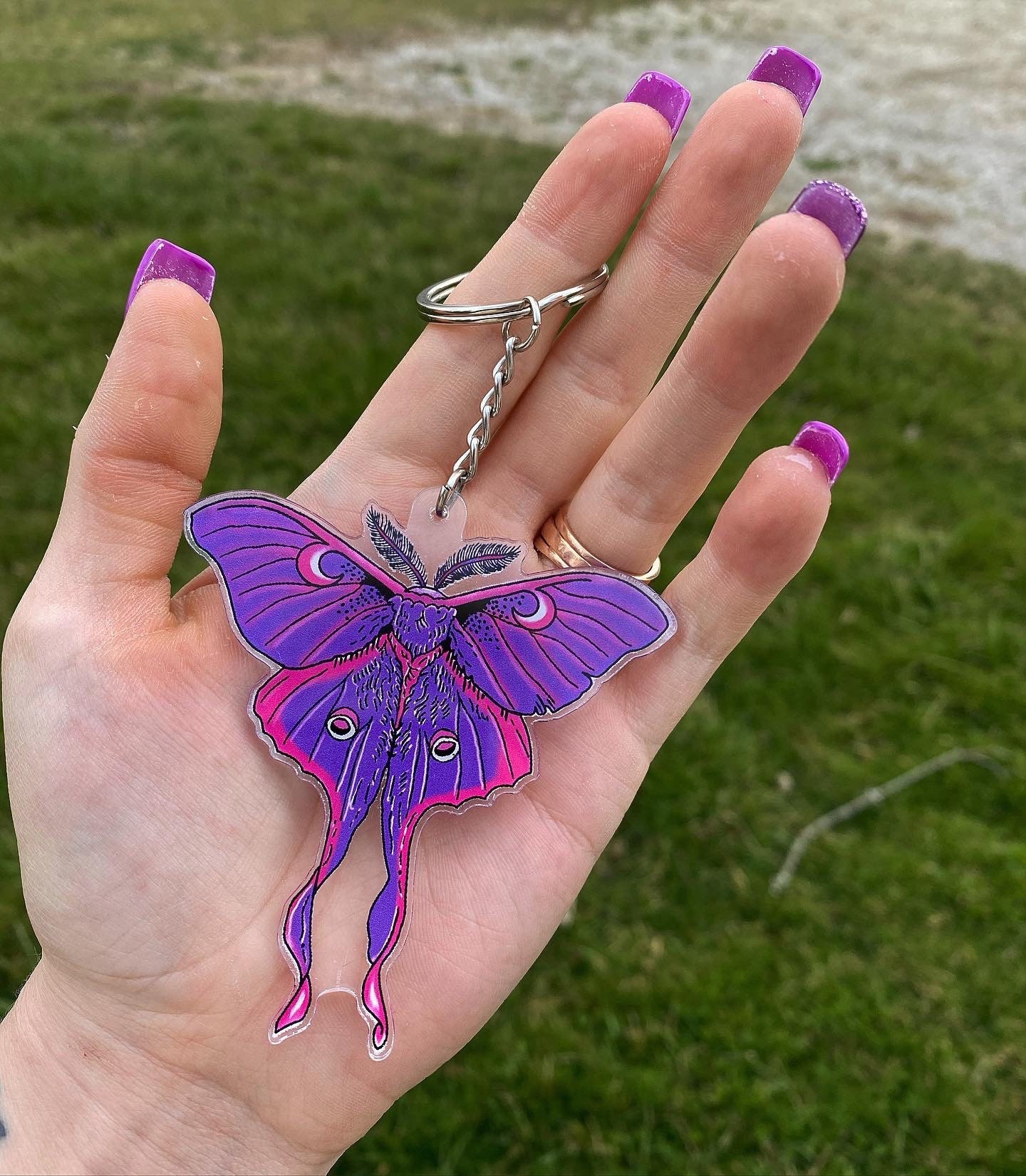 Luna Moth Keychains Etsy