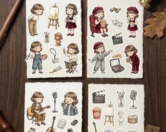 Serie Willow, El Músico, Bellas Artes y El Artista / Colección La Odisea de Willow / Pegatinas imprimibles para creativos y aficionados