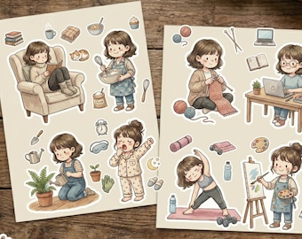 Pegatinas imprimibles digitales Willow para el fin de semana libre / Planificador de pasatiempos acogedor / Estética de autocuidado, Scrapbooking digital, Oficina en casa y Creatividad