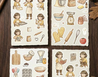 Paquete de pegatinas digitales imprimibles de Cozy Homesteader / Repostería con estética cottagecore / Willow the Homemaker / Diario de vida lenta