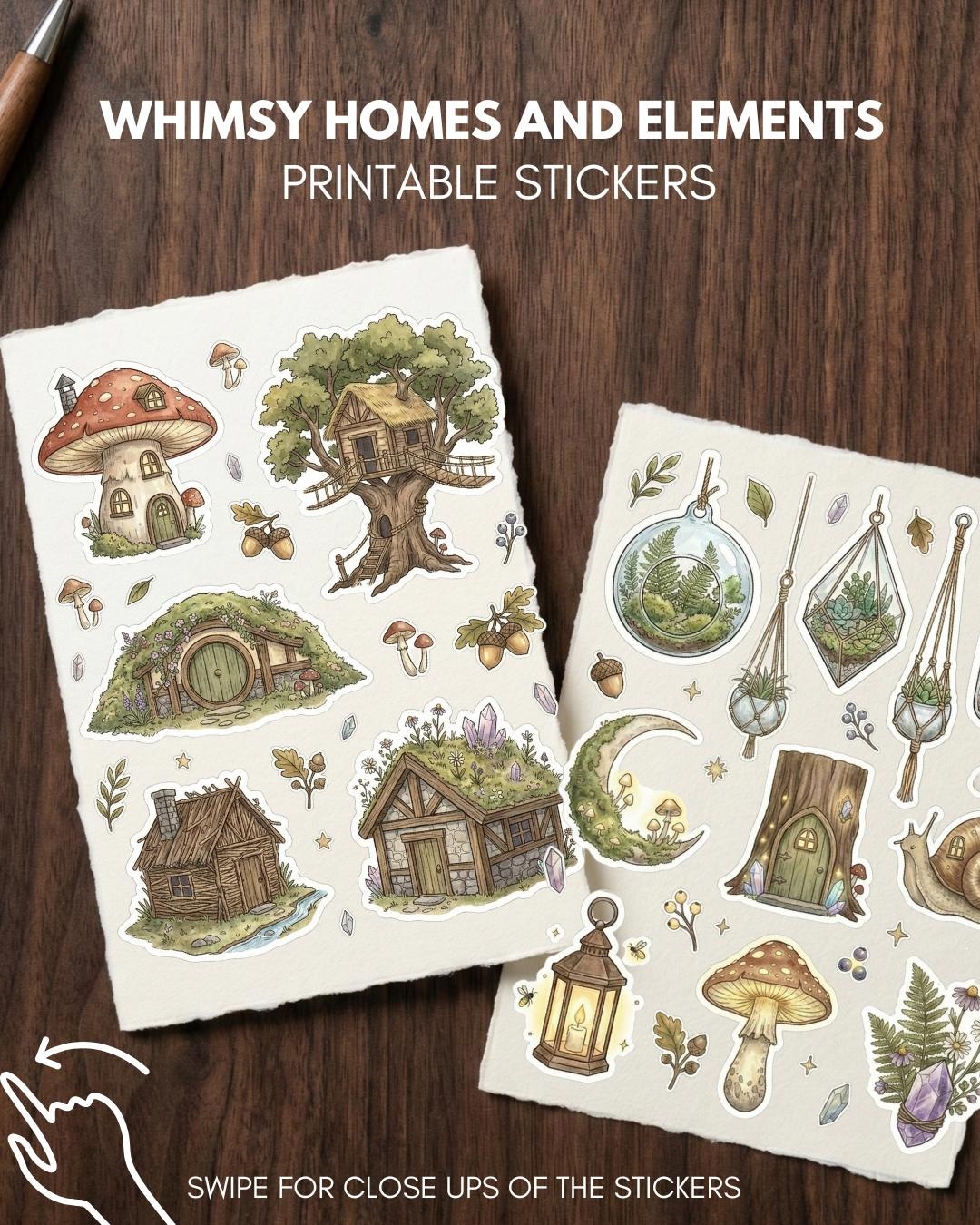 Whimsy Sticker Printable The Whimsy Homes Collection: Digital Sticker Sheets | Fantasy Whimsical ...