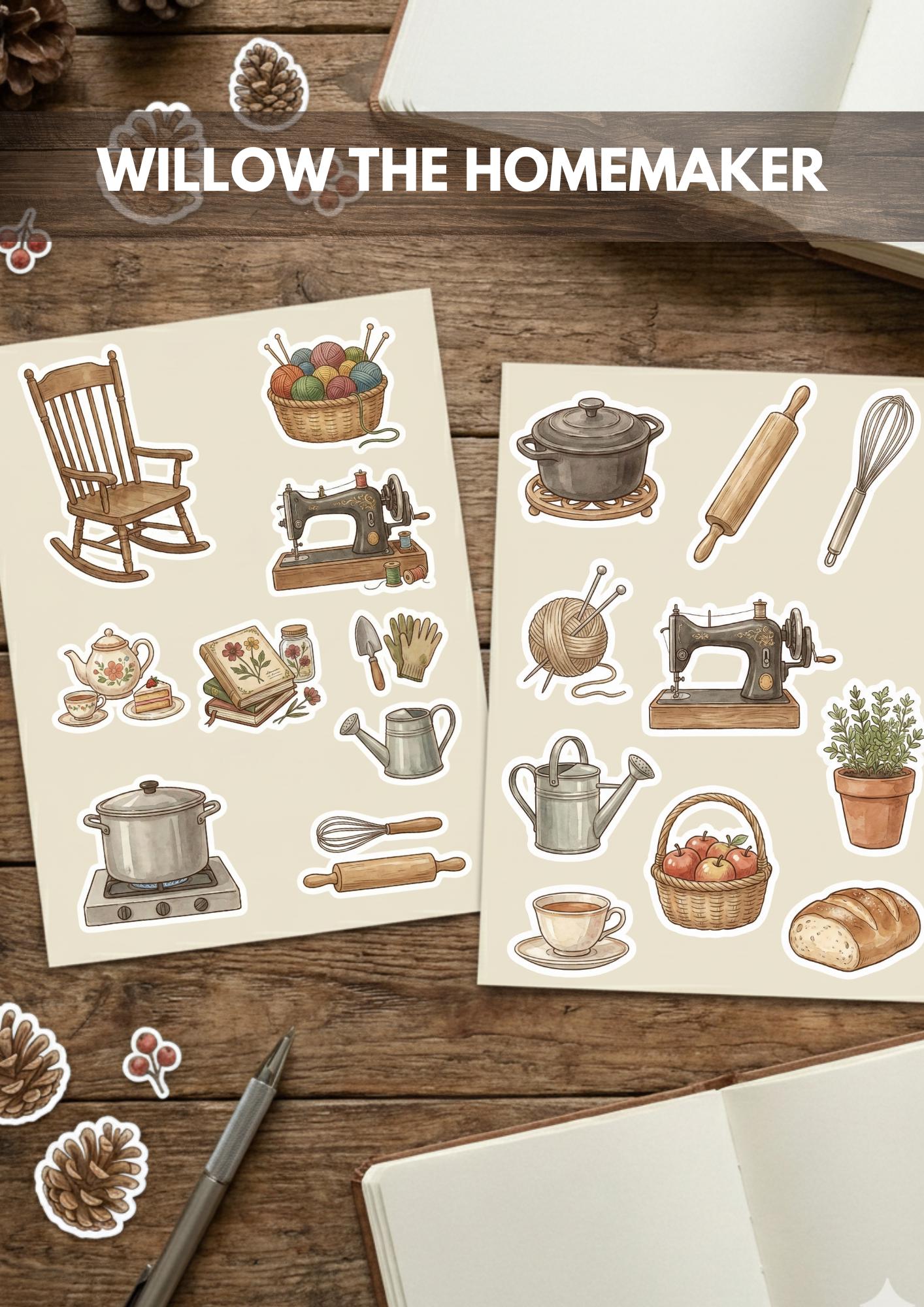 Cozy Homemaker Digital Printable Planner Stickers | Cottagecore ...