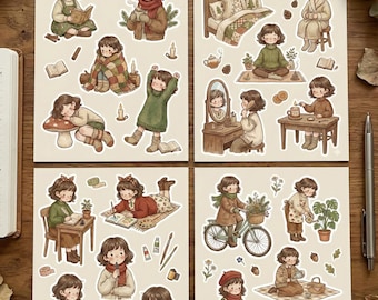 Winter grillige bosrijke digitale stickers, gezellige afdrukbare journaling, Bujo, benodigdheden voor plakboek (direct downloaden) | Afdrukbare items of goodnotes
